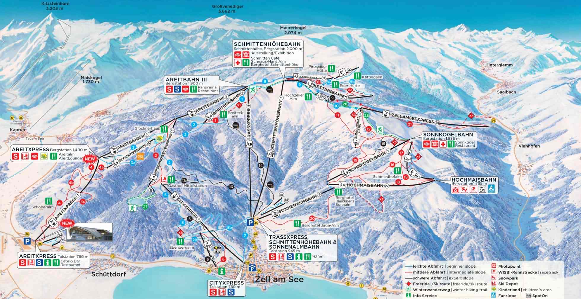 skimap of zellamsee